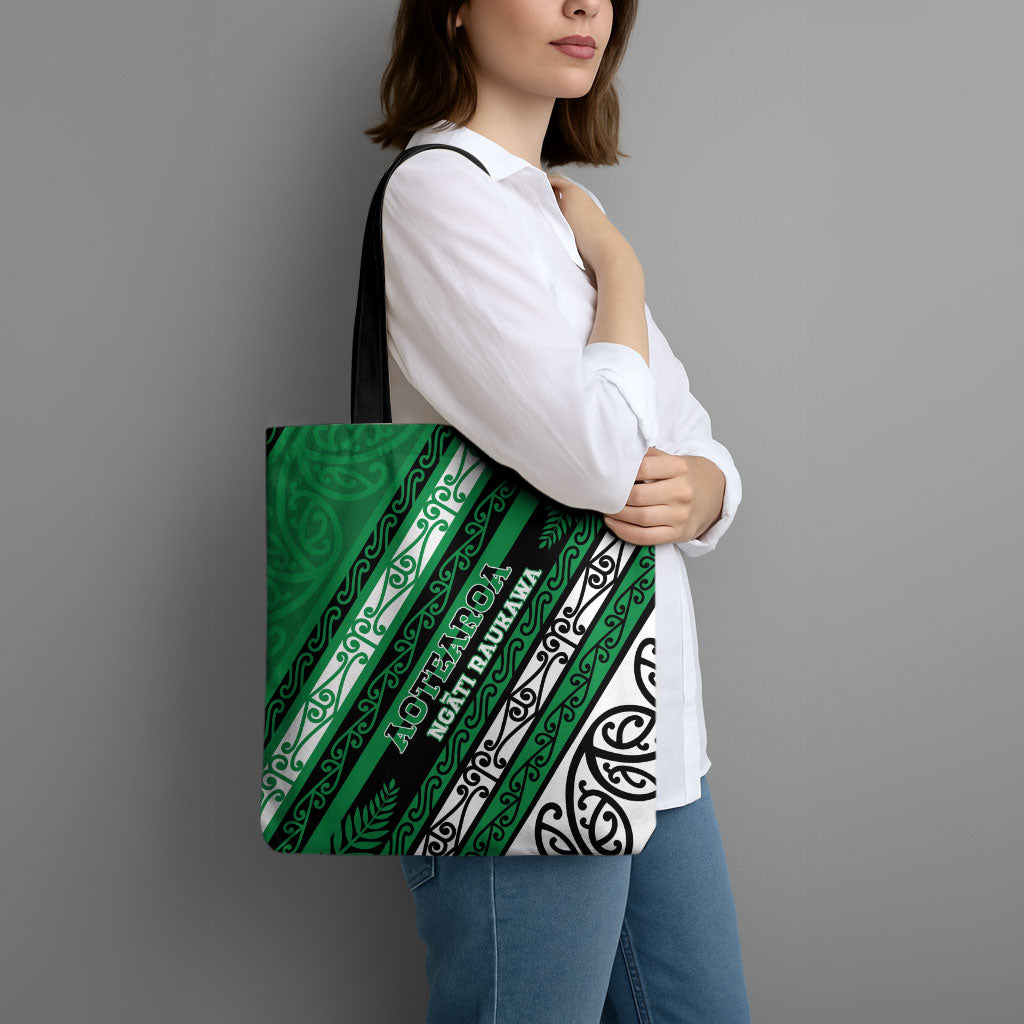 Aotearoa Ngati Raukawa Tote Bag New Zealand Maori Tribal Fern Pattern