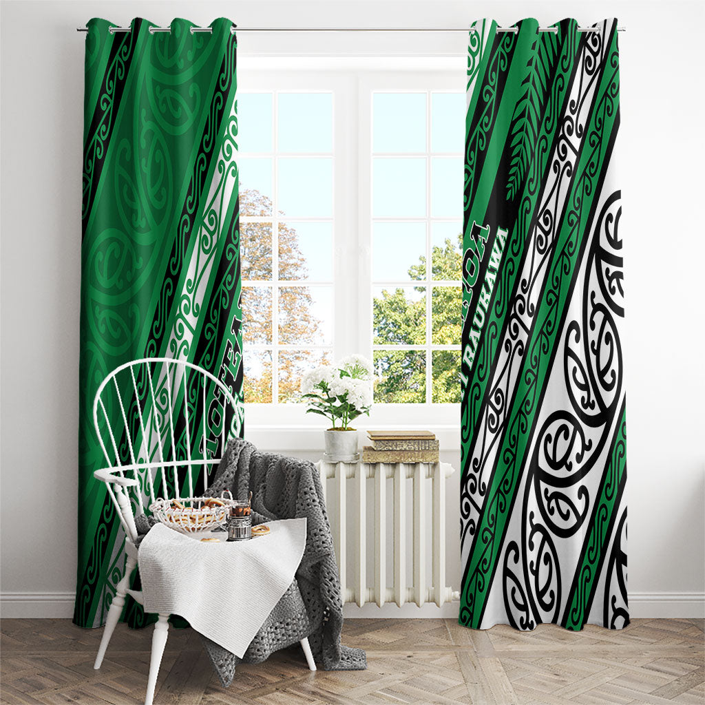 Aotearoa Ngati Raukawa Window Curtain New Zealand Maori Tribal Fern Pattern