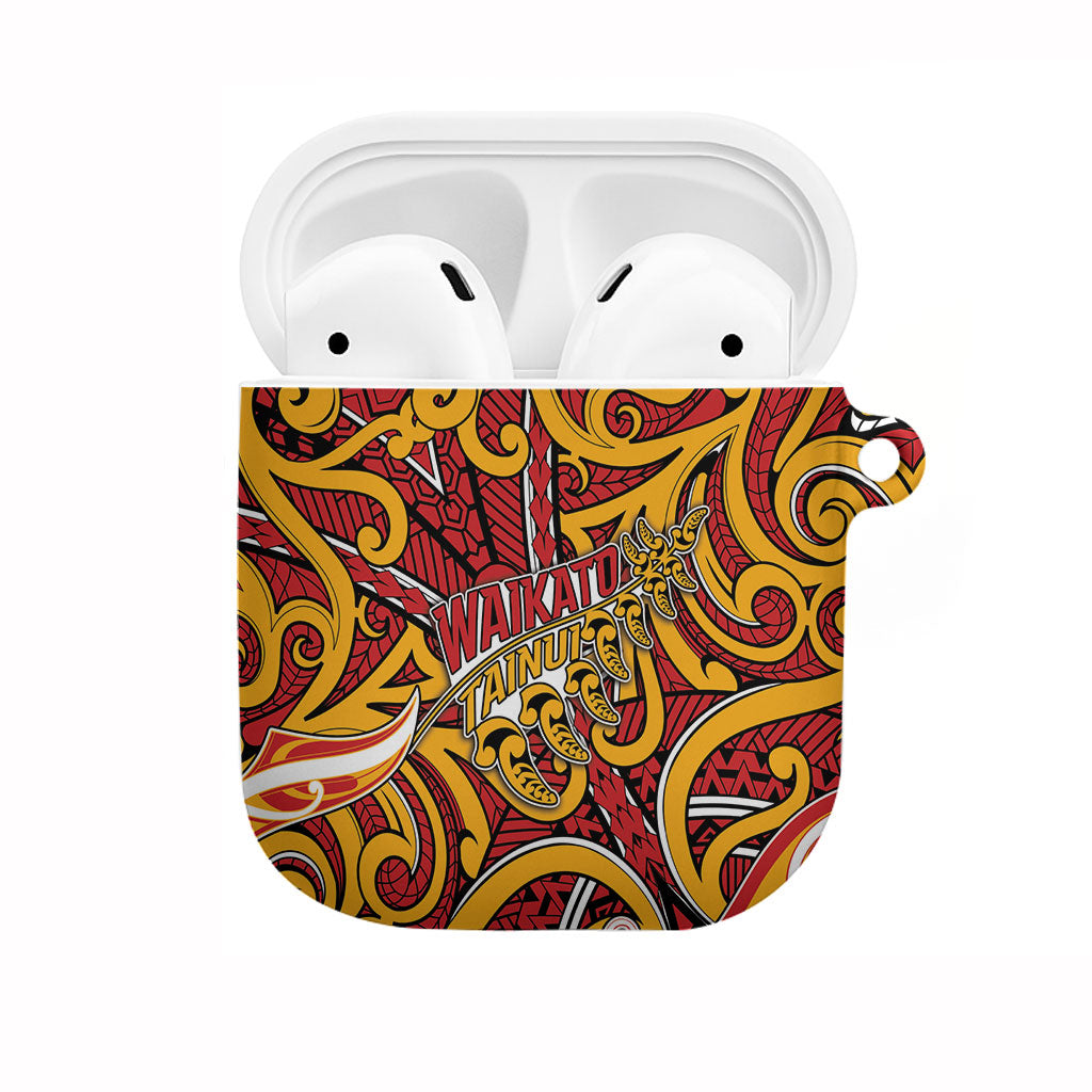 Aotearoa Waikato Tainui AirPods Case Maori Tribal Pattern Koru Motif DT05 Yellow - Polynesian Pride