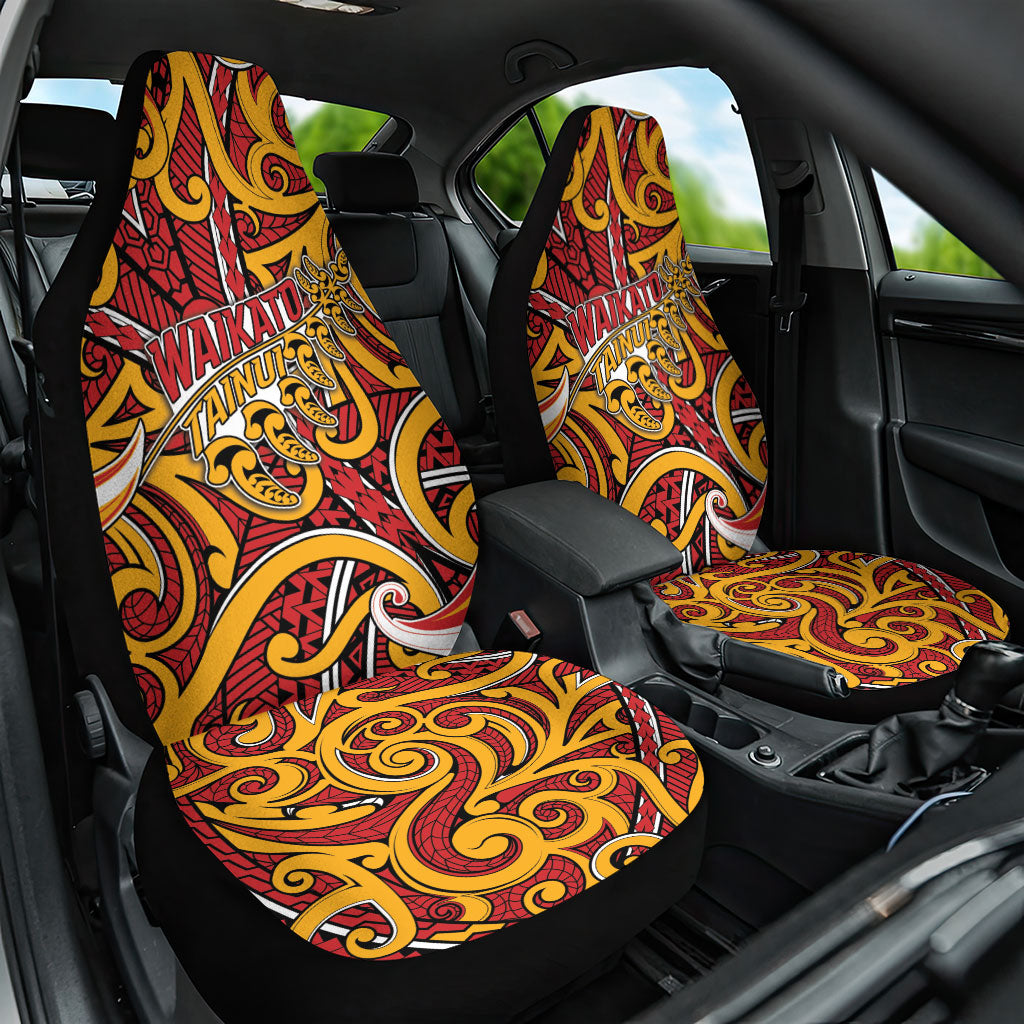 Aotearoa Waikato Tainui Car Seat Cover Maori Tribal Pattern Koru Motif DT05 One Size Yellow - Polynesian Pride