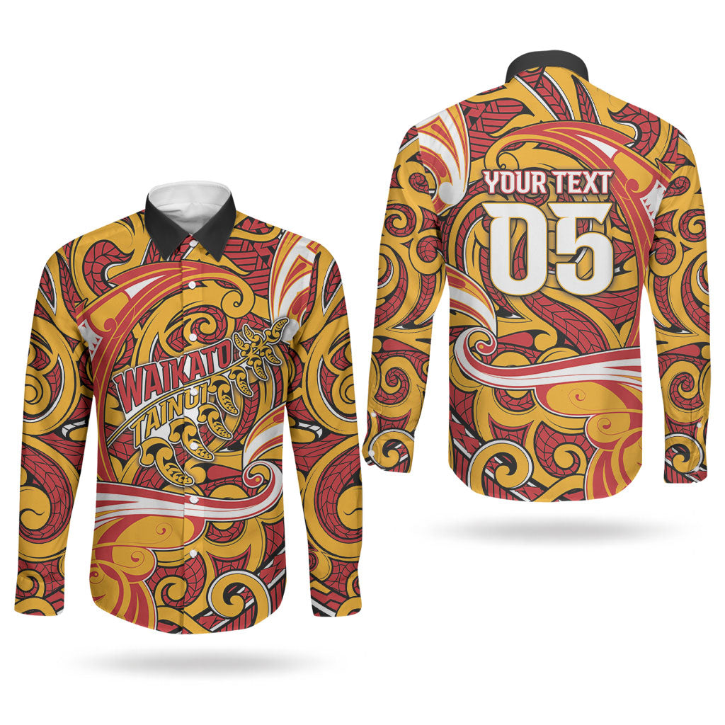 Custom Aotearoa Waikato Tainui Couples Matching Off The Shoulder Long Sleeve Dress and Long Sleeve Button Shirt Maori Tribal Pattern Koru Motif