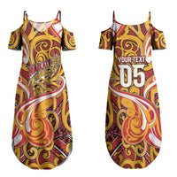 Custom Aotearoa Waikato Tainui Couples Matching Summer Maxi Dress and Hawaiian Shirt Maori Tribal Pattern Koru Motif
