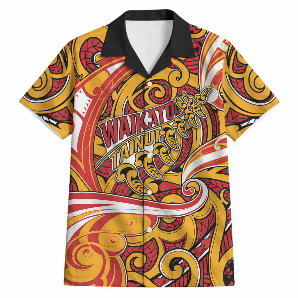Custom Aotearoa Waikato Tainui Hawaiian Shirt Maori Tribal Pattern Koru Motif DT05 Yellow - Polynesian Pride