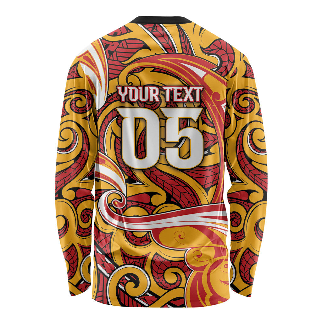 Custom Aotearoa Waikato Tainui Long Sleeve Shirt Maori Tribal Pattern Koru Motif