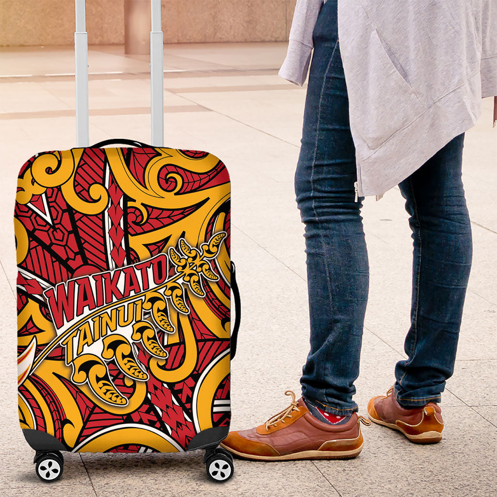 Aotearoa Waikato Tainui Luggage Cover Maori Tribal Pattern Koru Motif DT05 Yellow - Polynesian Pride