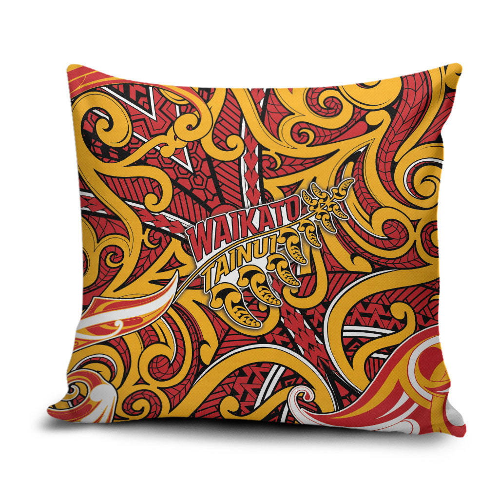 Aotearoa Waikato Tainui Pillow Cover Maori Tribal Pattern Koru Motif DT05 Yellow - Polynesian Pride