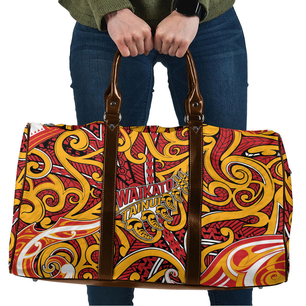 Aotearoa Waikato Tainui Travel Bag Maori Tribal Pattern Koru Motif DT05 Yellow - Polynesian Pride