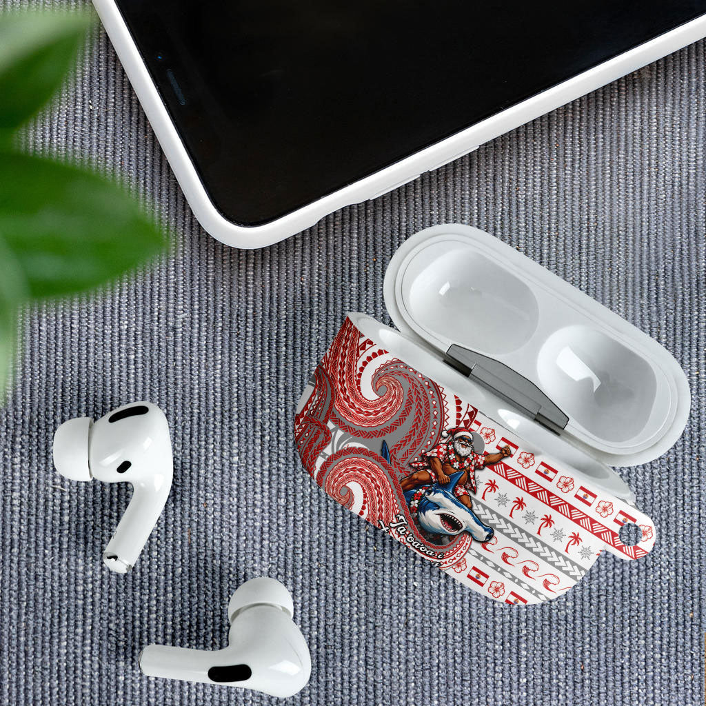 French Polynesian Christmas AirPods Case Santa Riding Hammerhead Shark Tahitian DT05 - Polynesian Pride