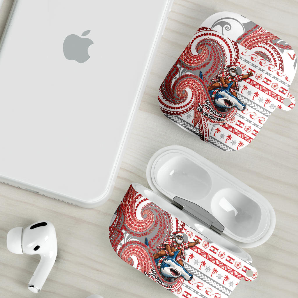 French Polynesian Christmas AirPods Case Santa Riding Hammerhead Shark Tahitian DT05 - Polynesian Pride