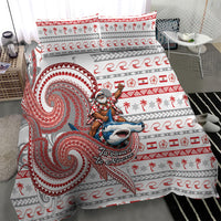 French Polynesian Christmas Bedding Set Santa Riding Hammerhead Shark Tahitian DT05 - Polynesian Pride