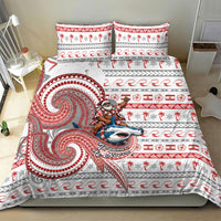French Polynesian Christmas Bedding Set Santa Riding Hammerhead Shark Tahitian DT05 - Polynesian Pride