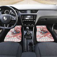 French Polynesian Christmas Car Mats Santa Riding Hammerhead Shark Tahitian DT05 Set 2pcs - Front White - Polynesian Pride