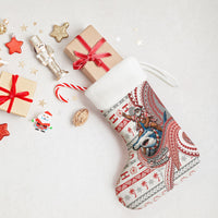 French Polynesian Christmas Stocking Santa Riding Hammerhead Shark Tahitian DT05 - Polynesian Pride
