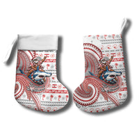 French Polynesian Christmas Stocking Santa Riding Hammerhead Shark Tahitian DT05 - Polynesian Pride