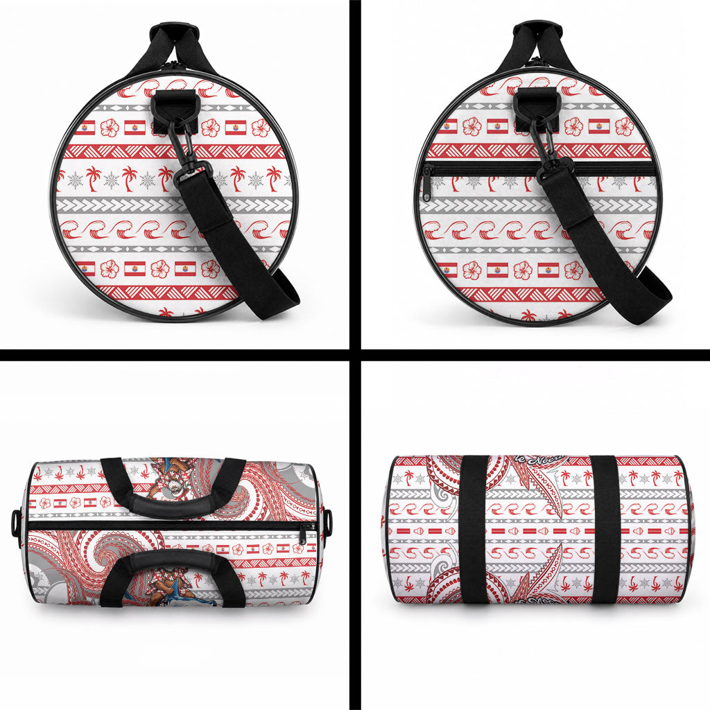 French Polynesian Christmas Duffle Bag Santa Riding Hammerhead Shark Tahitian DT05 - Polynesian Pride