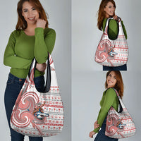 French Polynesian Christmas Grocery Bag Santa Riding Hammerhead Shark Tahitian DT05 - Polynesian Pride