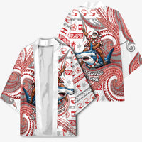French Polynesian Christmas Kimono Santa Riding Hammerhead Shark Tahitian DT05 - Polynesian Pride