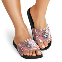 French Polynesian Christmas Slide Sandals Santa Riding Hammerhead Shark Tahitian DT05 - Polynesian Pride