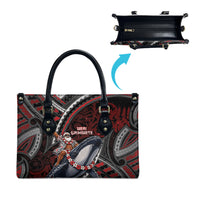Aotearoa Christmas Leather Bag Santa Riding Humpback Whale Maori Koru DT05 - Polynesian Pride