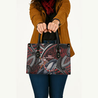 Aotearoa Christmas Leather Bag Santa Riding Humpback Whale Maori Koru DT05 - Polynesian Pride