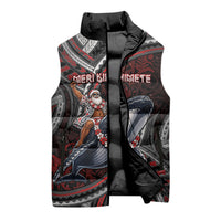 Aotearoa Christmas Sleeveless Puffer Jacket Santa Riding Humpback Whale Maori Koru DT05 - Polynesian Pride