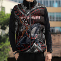 Aotearoa Christmas Sleeveless Puffer Jacket Santa Riding Humpback Whale Maori Koru DT05 - Polynesian Pride