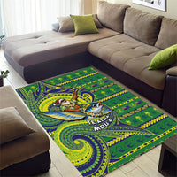 Cook Islands Christmas Area Rug Santa Riding Flying Fish DT05 - Polynesian Pride