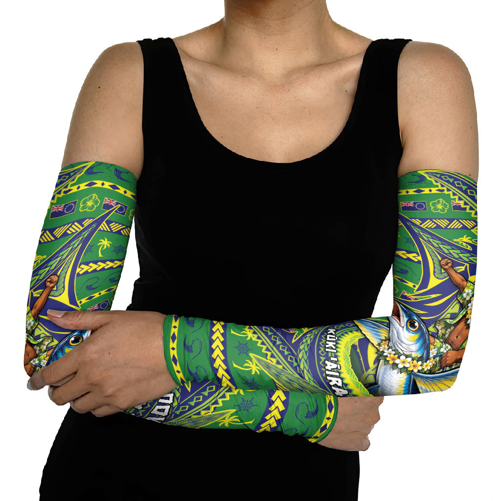 Cook Islands Christmas Arm Sleeves Santa Riding Flying Fish DT05 - Polynesian Pride