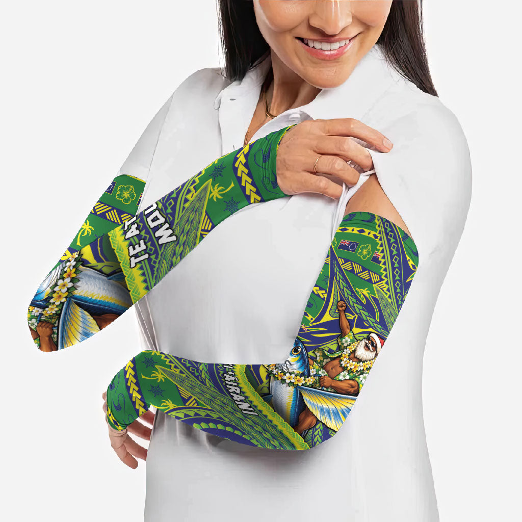 Cook Islands Christmas Arm Sleeves Santa Riding Flying Fish DT05 - Polynesian Pride