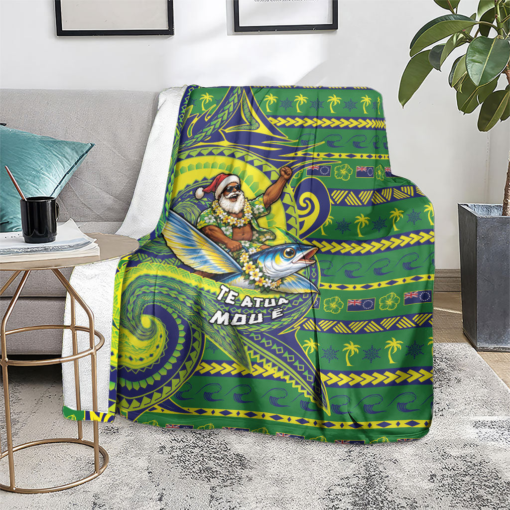 Cook Islands Christmas Blanket Santa Riding Flying Fish DT05 - Polynesian Pride
