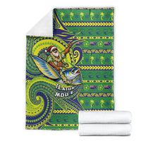 Cook Islands Christmas Blanket Santa Riding Flying Fish DT05 - Polynesian Pride