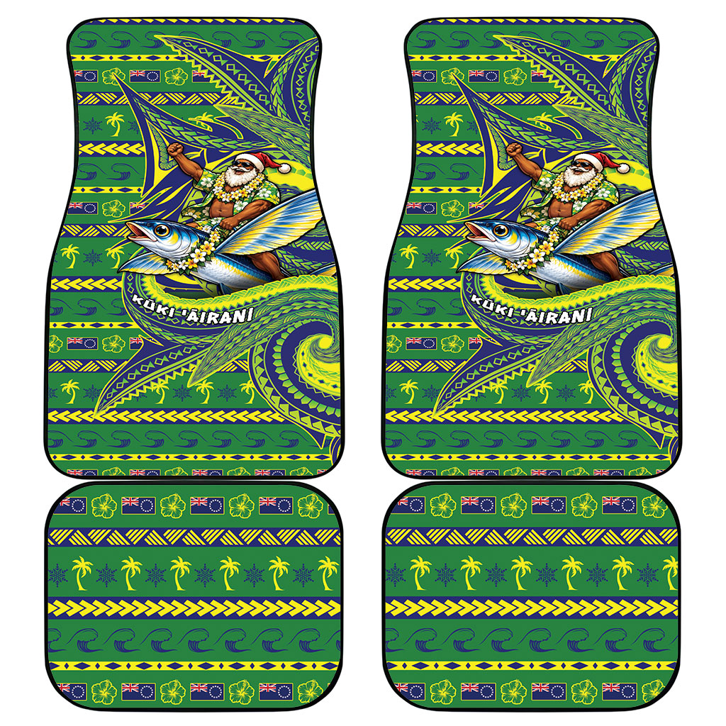Cook Islands Christmas Car Mats Santa Riding Flying Fish DT05 - Polynesian Pride