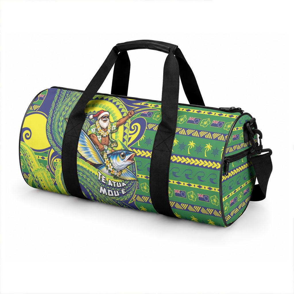 Cook Islands Christmas Duffle Bag Santa Riding Flying Fish DT05 - Polynesian Pride