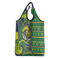 Cook Islands Christmas Grocery Bag Santa Riding Flying Fish DT05 - Polynesian Pride