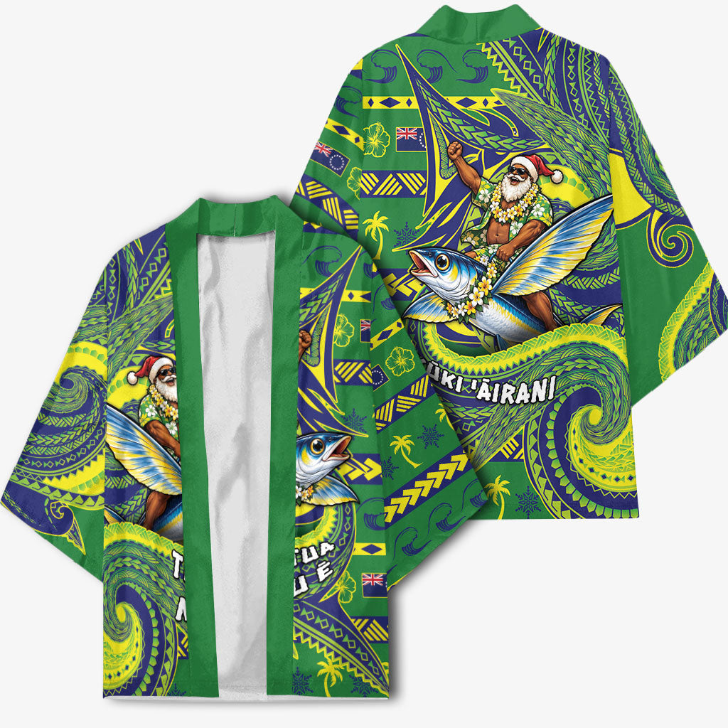 Cook Islands Christmas Kimono Santa Riding Flying Fish DT05 - Polynesian Pride