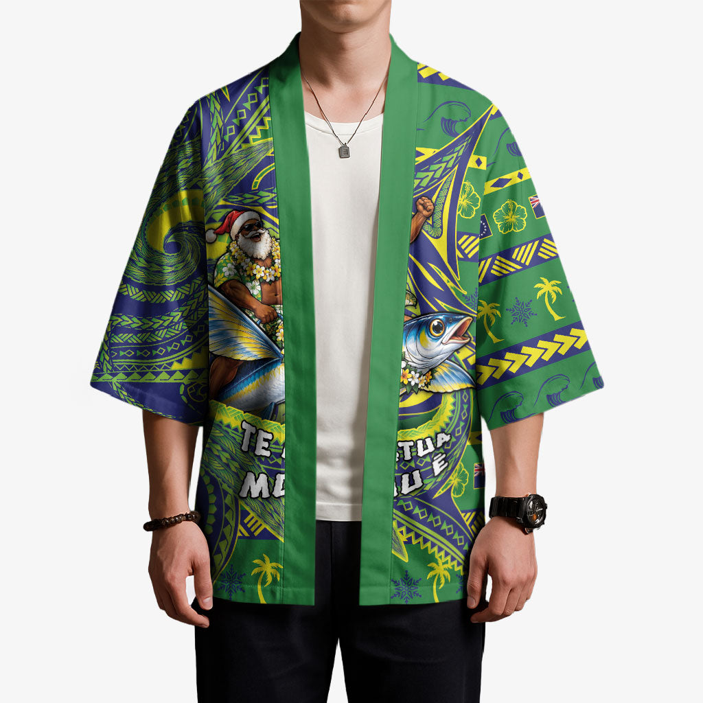 Cook Islands Christmas Kimono Santa Riding Flying Fish DT05 - Polynesian Pride