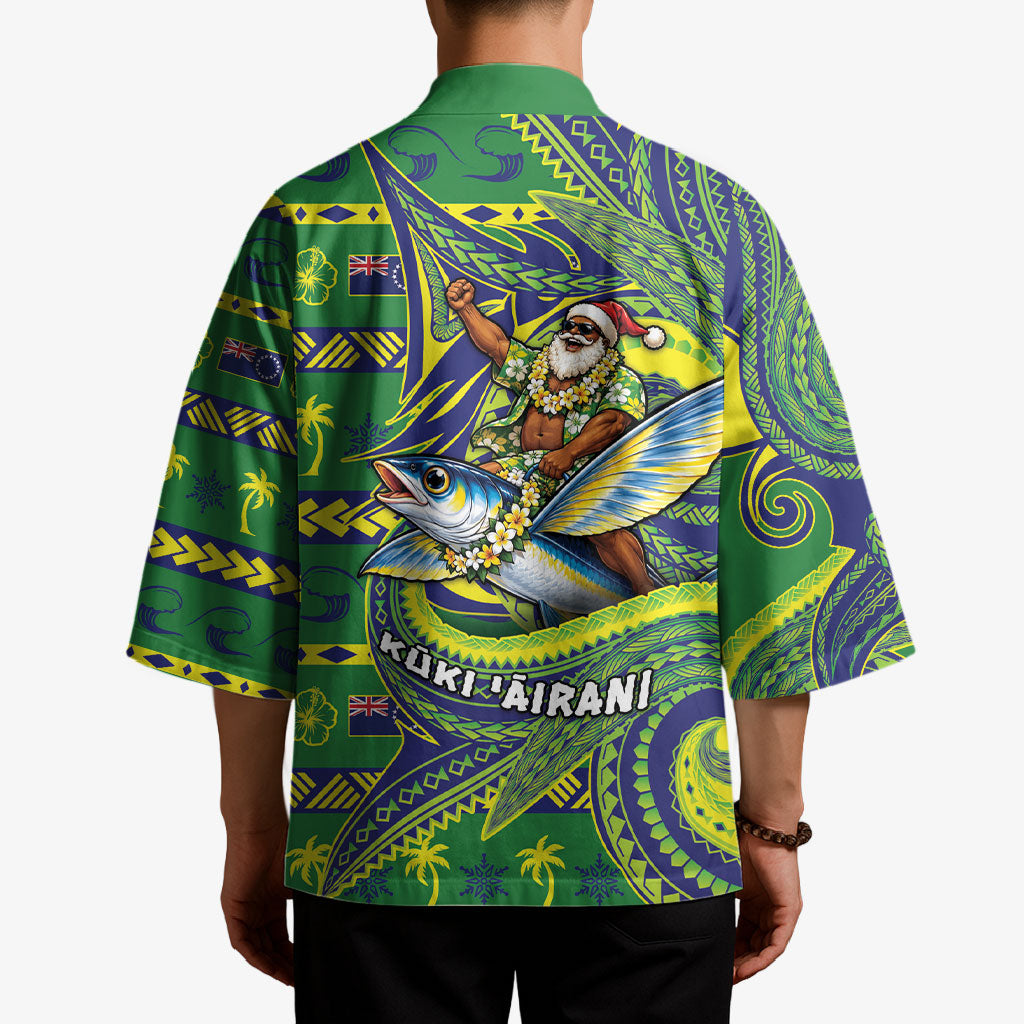 Cook Islands Christmas Kimono Santa Riding Flying Fish DT05 - Polynesian Pride