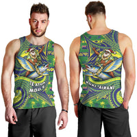 Cook Islands Christmas Men Tank Top Santa Riding Flying Fish DT05 - Polynesian Pride