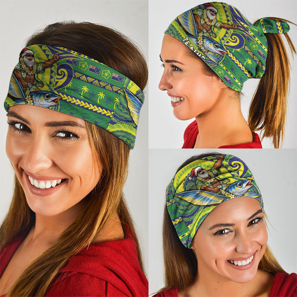 Cook Islands Christmas Neck Gaiter Santa Riding Flying Fish DT05 - Polynesian Pride