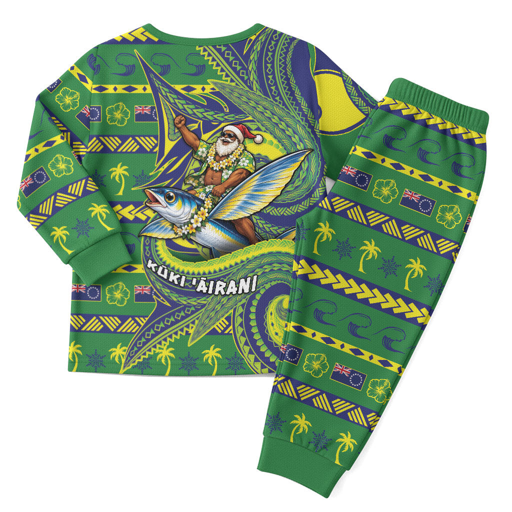 Cook Islands Christmas Pajama Set Santa Riding Flying Fish DT05 - Polynesian Pride