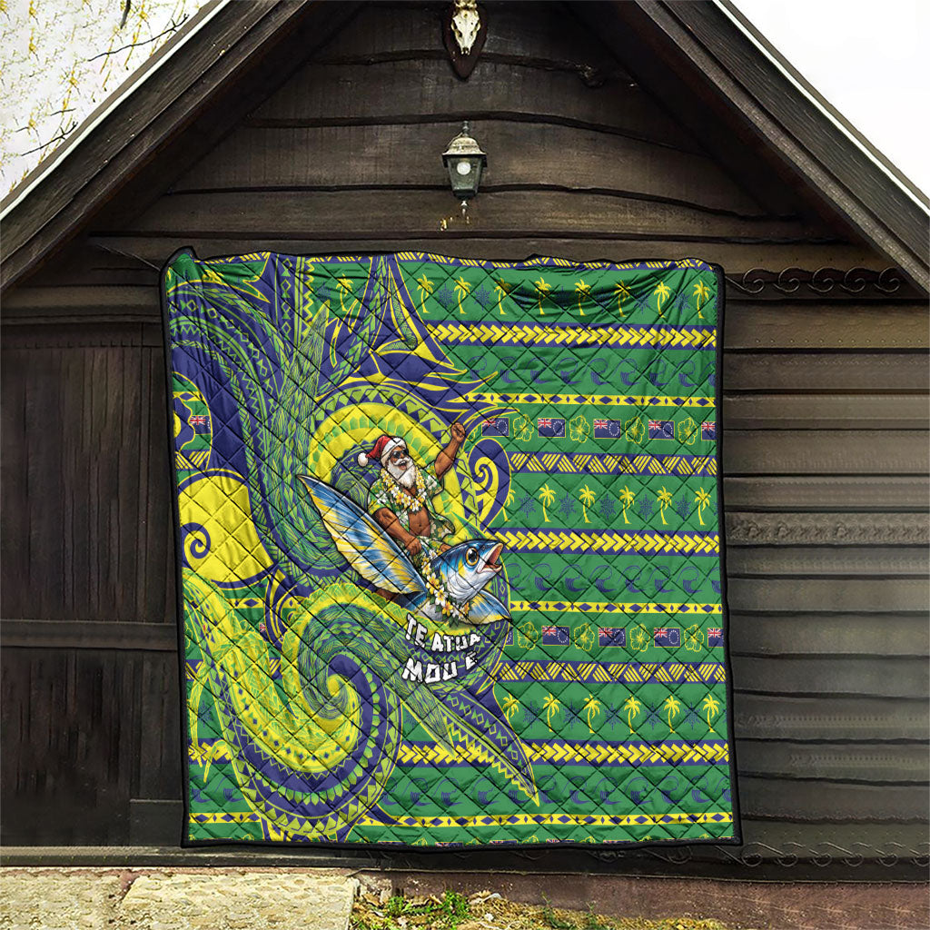 Cook Islands Christmas Quilt Santa Riding Flying Fish DT05 - Polynesian Pride