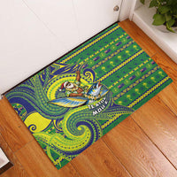 Cook Islands Christmas Rubber Doormat Santa Riding Flying Fish DT05 - Polynesian Pride