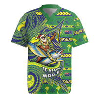Cook Islands Christmas Rugby Jersey Santa Riding Flying Fish DT05 Green - Polynesian Pride