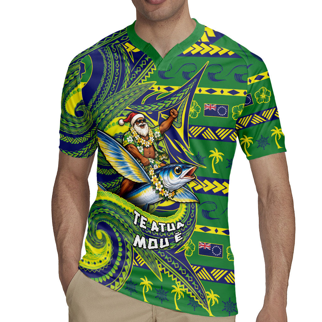 Cook Islands Christmas Rugby Jersey Santa Riding Flying Fish DT05 - Polynesian Pride