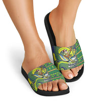 Cook Islands Christmas Slide Sandals Santa Riding Flying Fish DT05 - Polynesian Pride