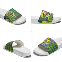 Cook Islands Christmas Slide Sandals Santa Riding Flying Fish DT05 - Polynesian Pride