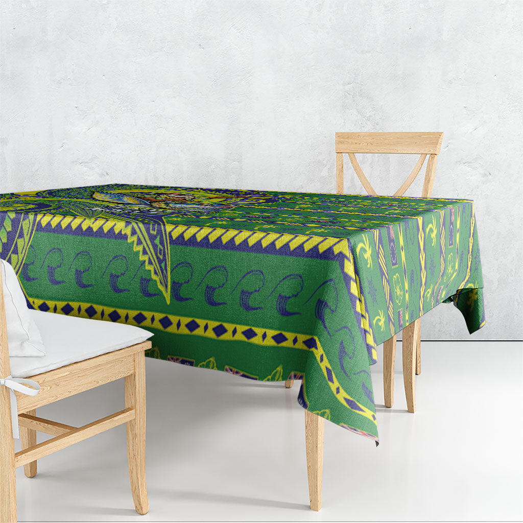 Cook Islands Christmas Tablecloth Santa Riding Flying Fish DT05 - Polynesian Pride