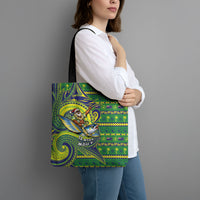 Cook Islands Christmas Tote Bag Santa Riding Flying Fish DT05 - Polynesian Pride