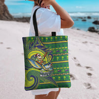 Cook Islands Christmas Tote Bag Santa Riding Flying Fish DT05 - Polynesian Pride