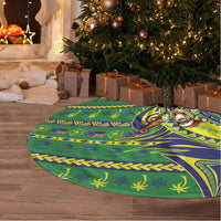 Cook Islands Christmas Tree Skirt Santa Riding Flying Fish DT05 - Polynesian Pride